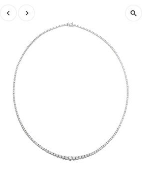 Graduated round diamond tennis necklace in white gold by Meira T